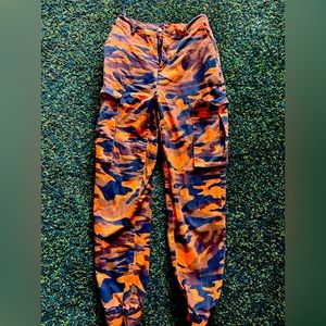 Orange and black camo pants
